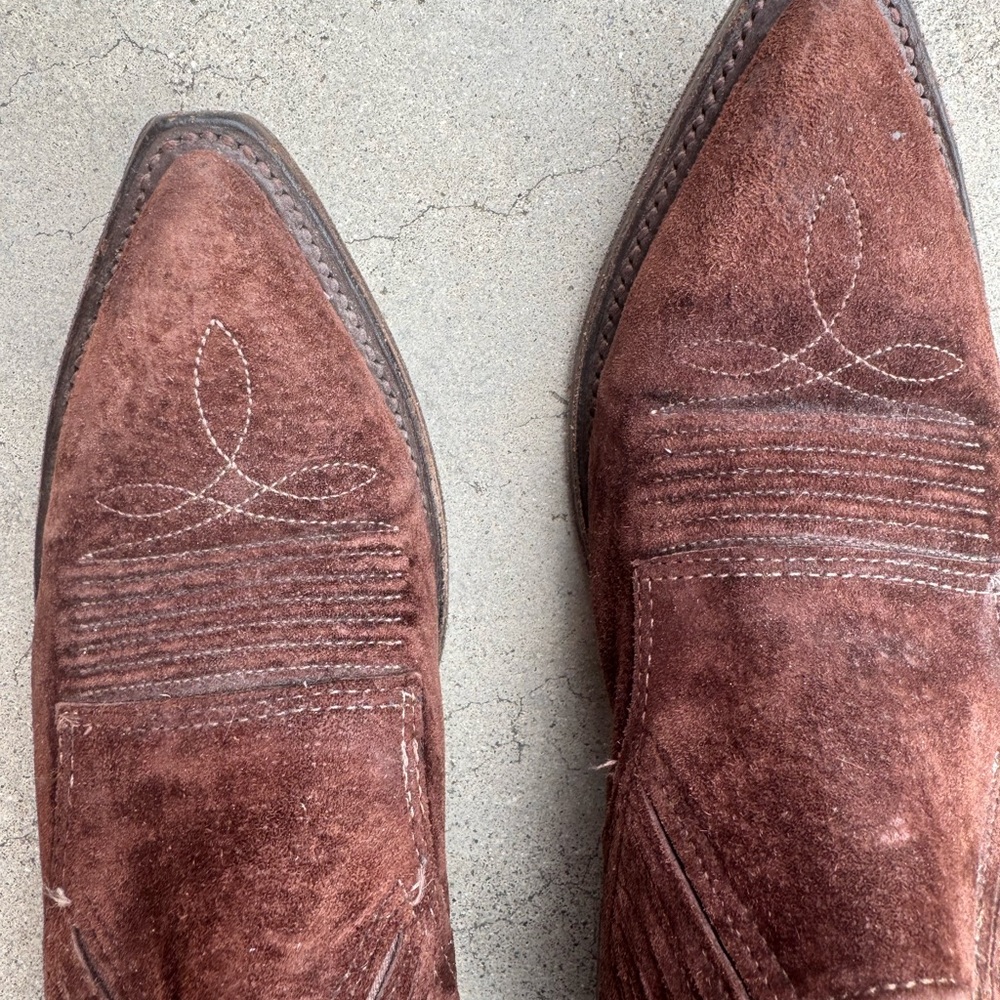 Baking shoe boots  Brown Suede Western Boots